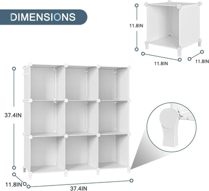 yarn storage Closet Organizer Portable Storage Shelf for Clothes, Toys & Books - 9 Cube Space Saving Storage Unit