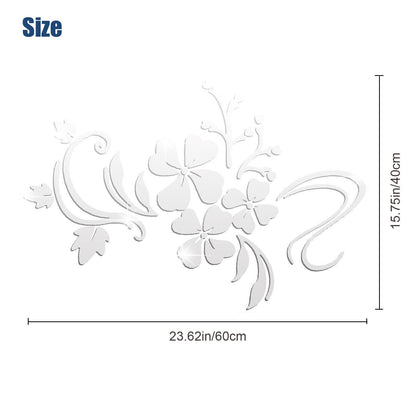 3D Mirror Tree Art Removable Wall Stickers Acrylic Mural Decal Home Room Decor