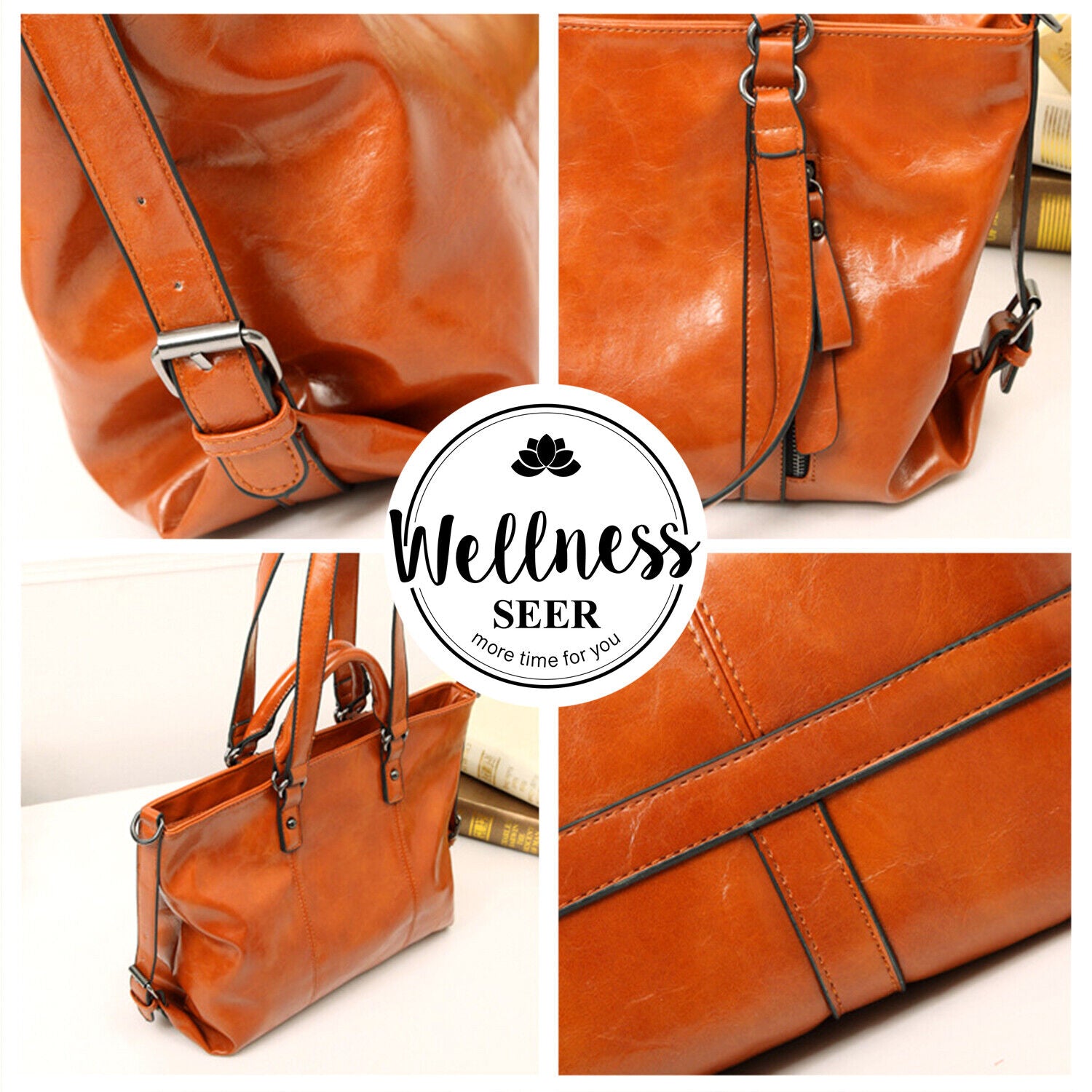 New Women Large PU Leather Tote Bag Commute Handbag Shoulder Satchel Bag Elegant