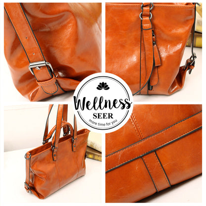 New Women Large PU Leather Tote Bag Commute Handbag Shoulder Satchel Bag Elegant