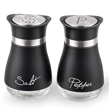 saltshaker, Salt and Pepper Shakers Set - 4oz Teal Stainless Steel with Glass Bottom, Refill, Elegant Kitchen Decor, Classic Design Seasoning Sturdy