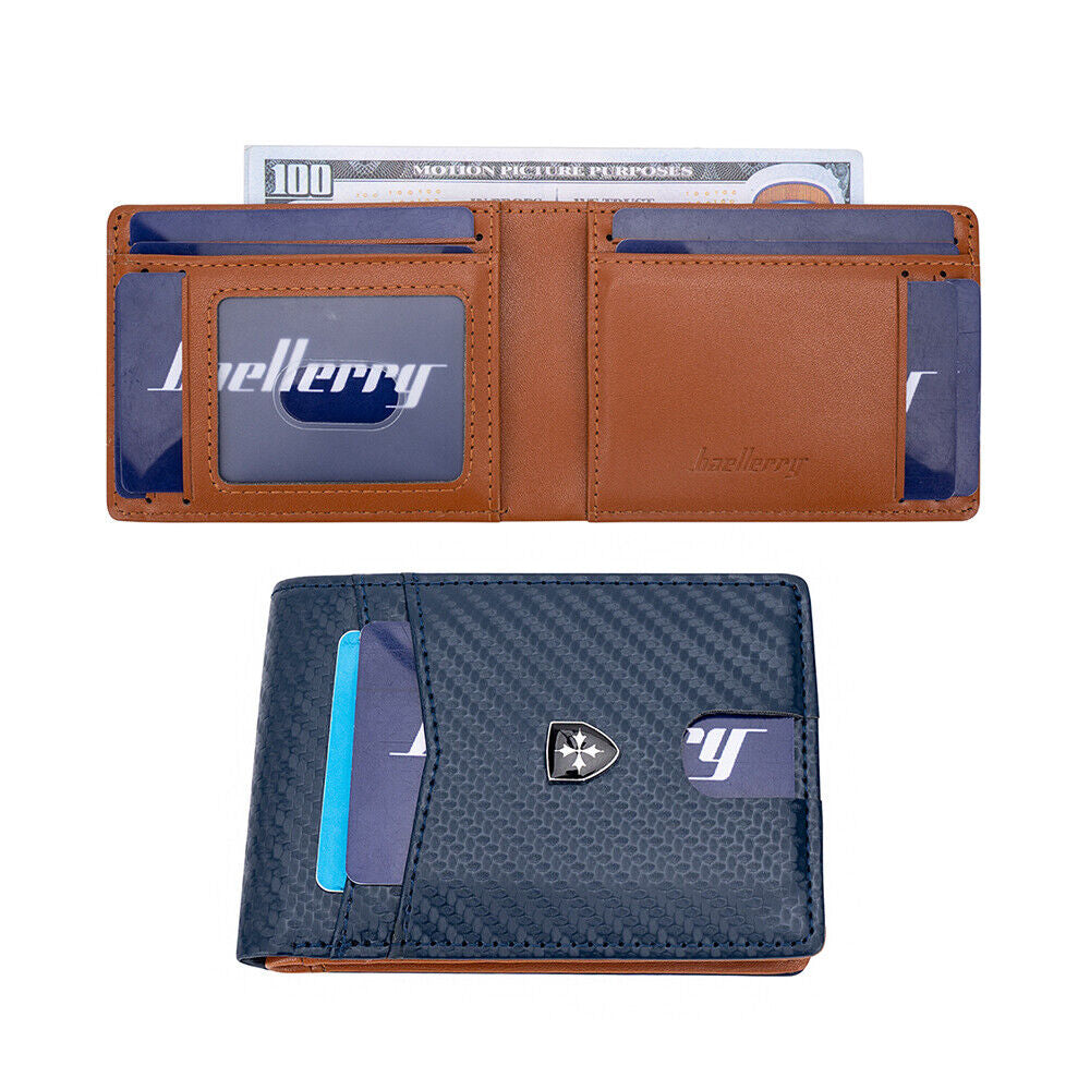 Men's RFID Blocking Wallet Slim Bifold – Minimalist Leather Card Holder for Front Pocket | Stylish & Secure Gift for Anniversary, Birthday, Christmas