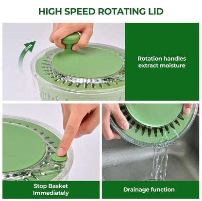 SUSTEAS 5 in 1 Large Salad Spinner Dehydrator with Vegetable Chopper, Drainer Ut
