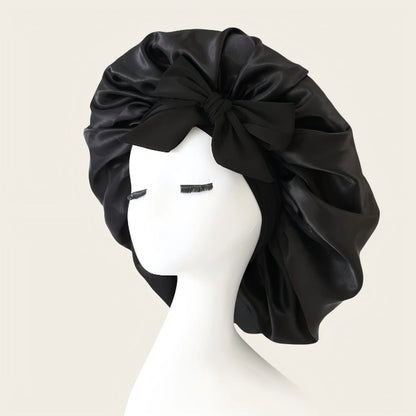 Women Luxurious Satin Bonnet Night Sleep Hair Silk Head Cover Wide Elastic Band