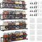 4 Packs Kitchen Spice Rack Organizer Storage Shelf Cabinet Jar Holder Wall Mount