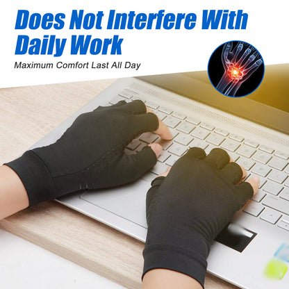 Copper Arthritis Compression Gloves Hand Wrist Brace Support Joint Pain Relief