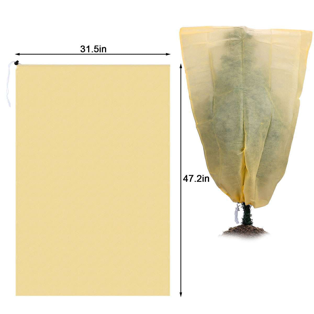 1/2/4X Reusable Plant Covers Freeze with Drawstring for Winter Frost Protection