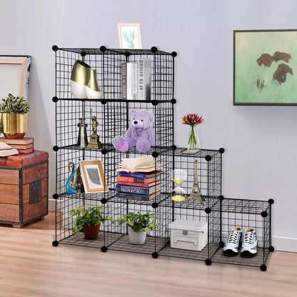 12-Cube Wire Storage Organizer – DIY Metal Bookshelf & Shelving Rack for Bedroom, Living Room, or Closet – Modern Industrial Design, Large Capacity