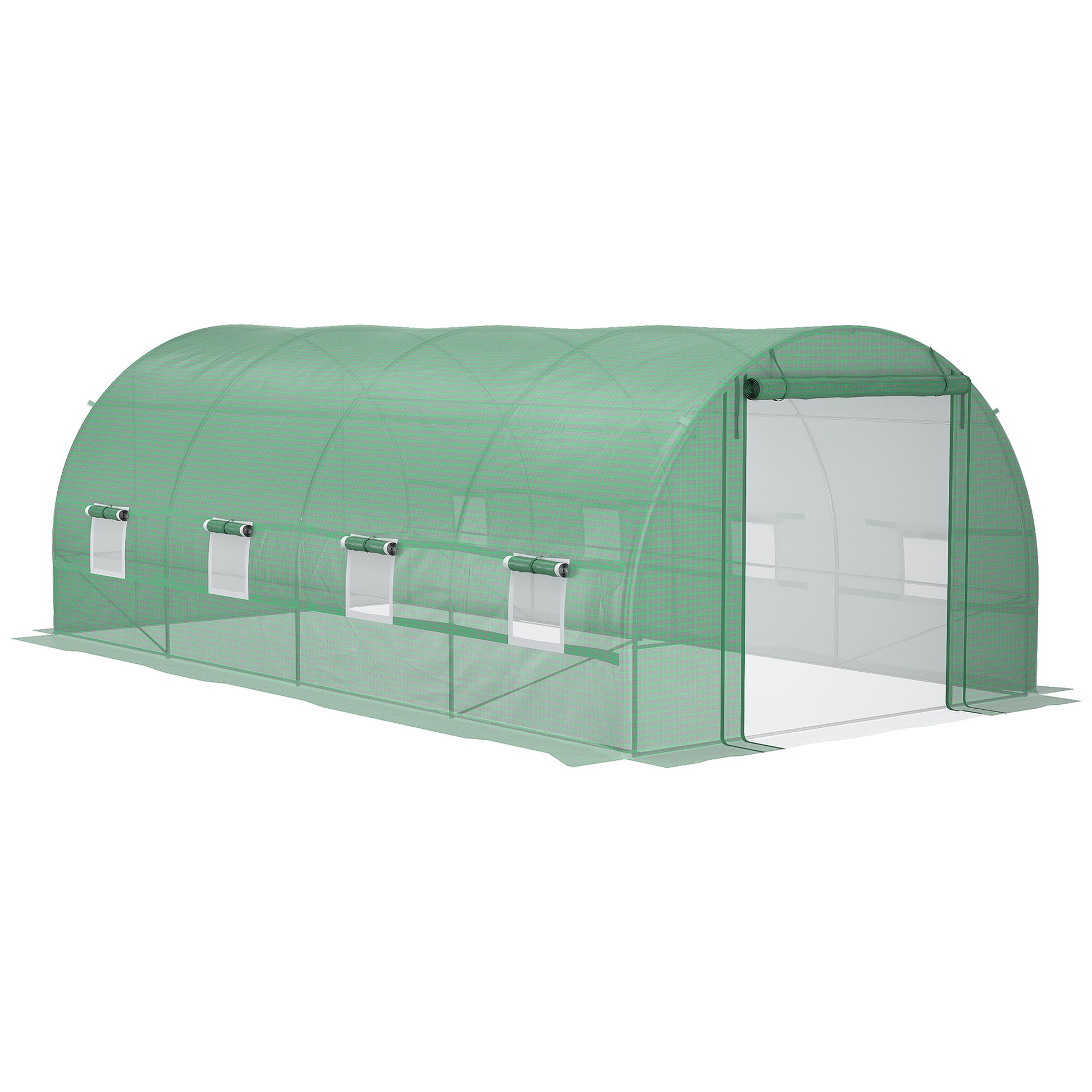 Heavy Duty Walk-In Greenhouse 20x10x7ft - Outdoor Plant Grow House, UV-Resistant PE Cover, Reinforced Steel Frame, Vent Windows, Zipper Door