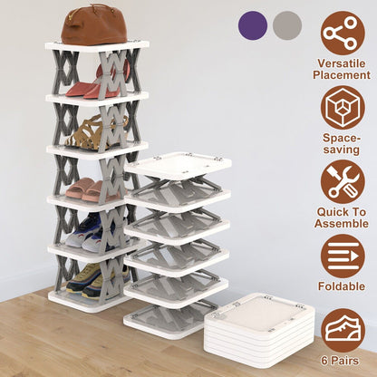 9-Tier Space-Saving Shoe Rack Organizer - Narrow Adjustable DIY Shoe Shelf for Entryway, Closet, or Bedroom, Easy Tool-Free Assembly, Modern Design