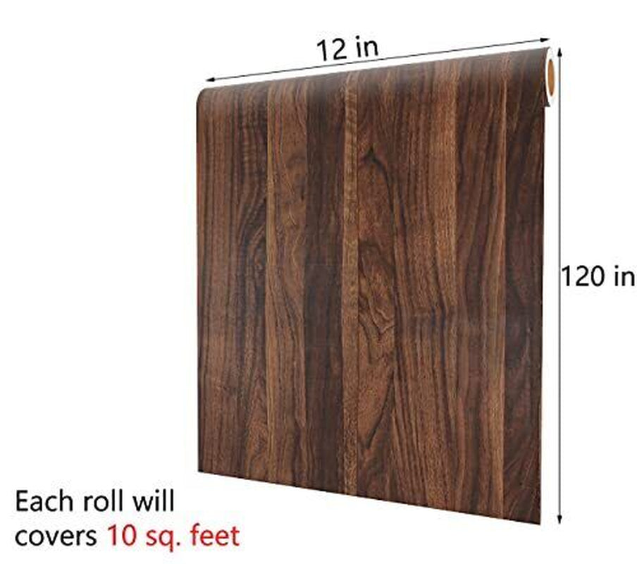 Walnut Wood Contact Paper Peel and Stick | Wood Grain Vinyl Wrap for Cabinets, Countertops, Walls, Furniture | DIY Home Decor & Shelf Liner 17.7"x120"