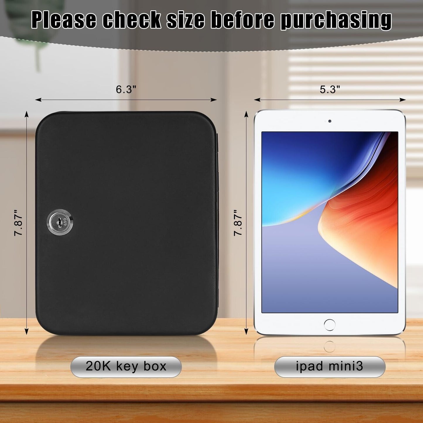 KYODOLED Key Cabinet Wall Mount, Locking Key Box Organizer, Key Lock Box With...