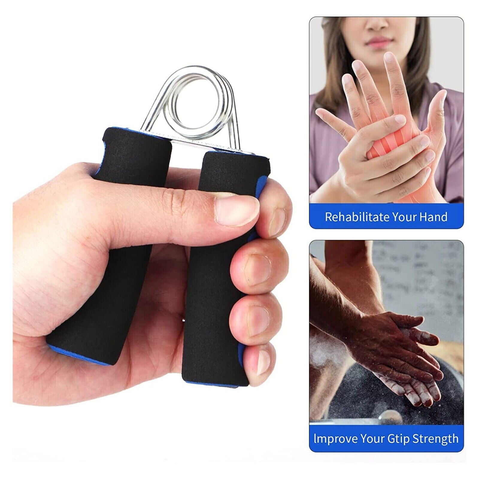 Hand Grip Strengthener Set - Foam Hand Grippers for Wrist, Forearm & Finger Strength, Portable Stress Relief & Exercise Tool for Athletes & Fitness