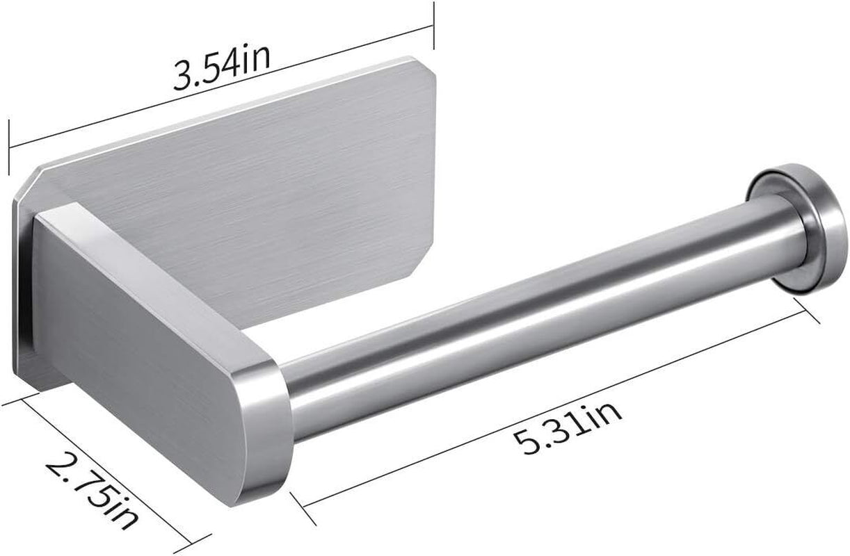 Self-Adhesive Toilet Paper Holder - No Drilling, Rustproof 304 Stainless Steel, Wall Mount for Bathroom, Kitchen & RV, Easy Install & Durable Design