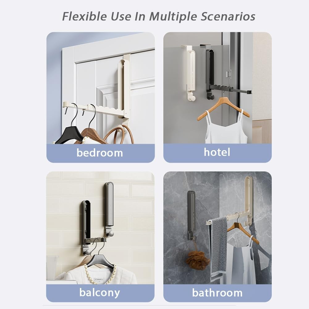 Folding Clothes Drying Rack with 3 Brackets for over the Door and Wall Mount,...