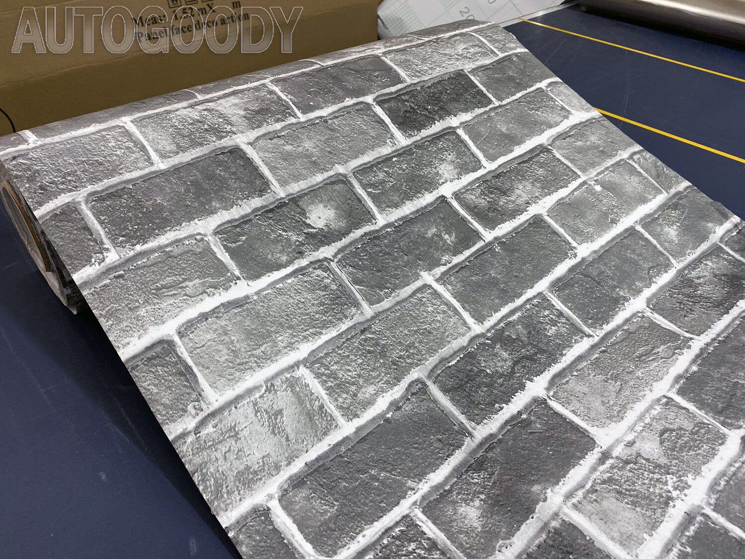 3D Brick Stone Wallpaper Background Vinyl Film Sticker Peel-And-Stick Gray Dark