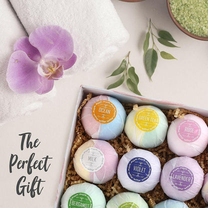 Colorful Aromatherapy Bath Bombs with Premium Essential Oils – Soothing Scents, Skin-Nourishing Spa Experience, and Relaxation for Mind & Body