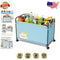 Extra Large 180L Kids Toy Box with Wheels & Lock – Foldable Storage Chest for Toys, Clothes, Blankets | Stylish Blue Organizer for Home & Playroom