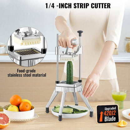 Commercial Vegetable Fruit Chopper, 1/4 In. Blade Heavy-Duty Food Dicer, French