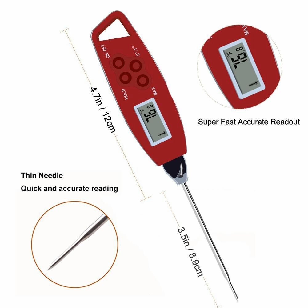 Electronic Digital Instant Read Meat BBQ Smoker Grill Kitchen Probe Thermometer