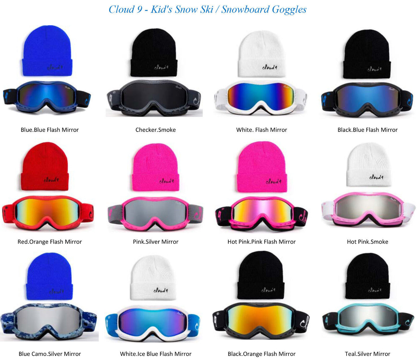 Snowboard Goggles - Anti-Fog UV Lens, Ski Beanie Style, Winter Sports Gear for Boys & Girls - Durable, Comfortable, Helmet-Compatible Goggles