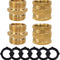 Heavy Duty Brass Garden Hose Adapters 4-Pack, Male to Male & Female to Female 3/4” Couplers, Durable, Leak-Free Connectors with Extra Washers