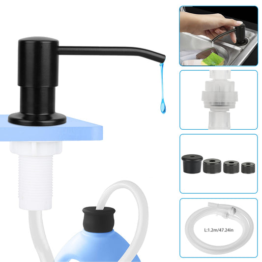 DIY Stainless Steel Sink Soap Dispenser Kitchen Hand Liquid Pump Bottle Tube Kit