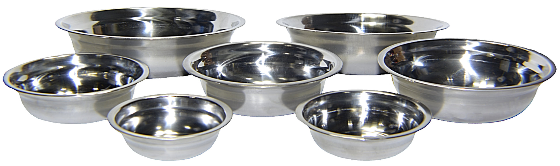 Set of 2 Dog Cat Pet Bowl Dish Metal STAINLESS STEEL Silver New XXS-XXL