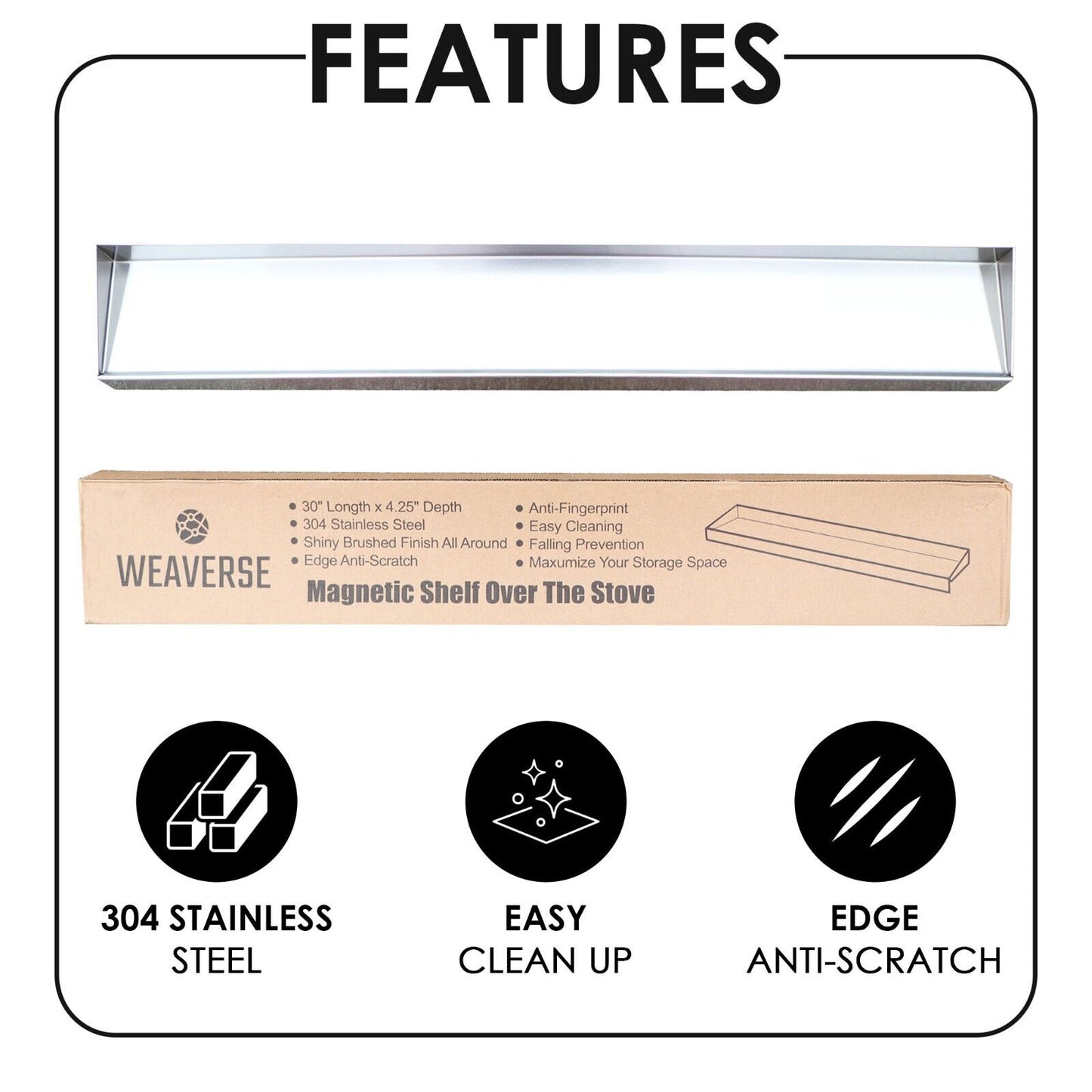 Magnetic Stove Shelf for Kitchen Storage – No Installation Needed, Strong Magnets Hold Spices & Seasonings, Space-Saving Organizer for a Clutter-Free 