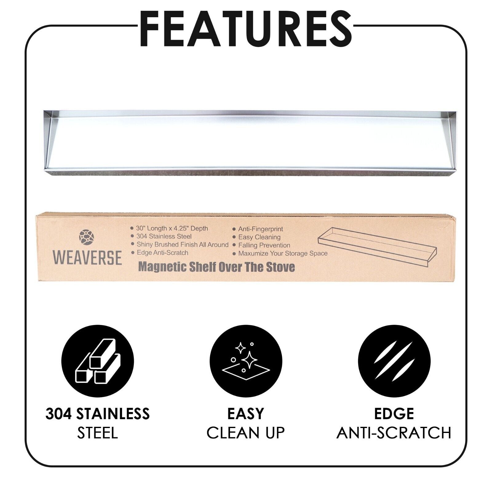 Magnetic Stove Shelf for Kitchen Storage – No Installation Needed, Strong Magnets Hold Spices & Seasonings, Space-Saving Organizer for a Clutter-Free 