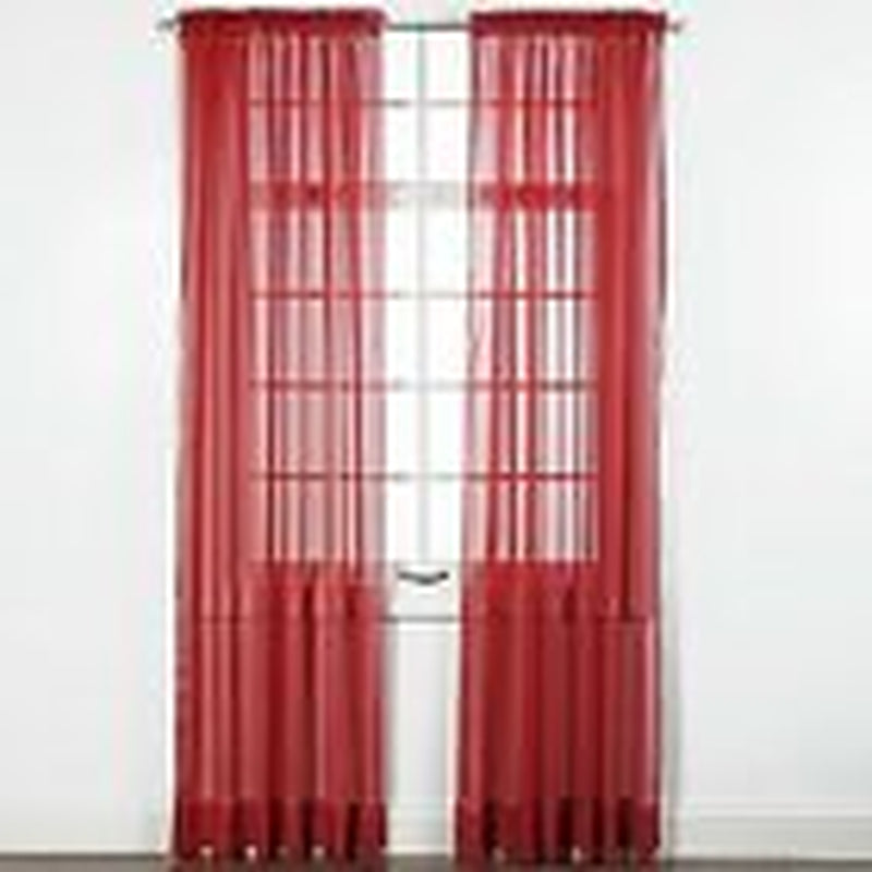 2 Piece Sheer Voile Window Elegance Curtains Drape Treatment 63, 84 Length