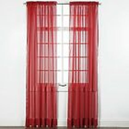 2 Piece Sheer Voile Window Elegance Curtains Drape Treatment 63, 84 Length