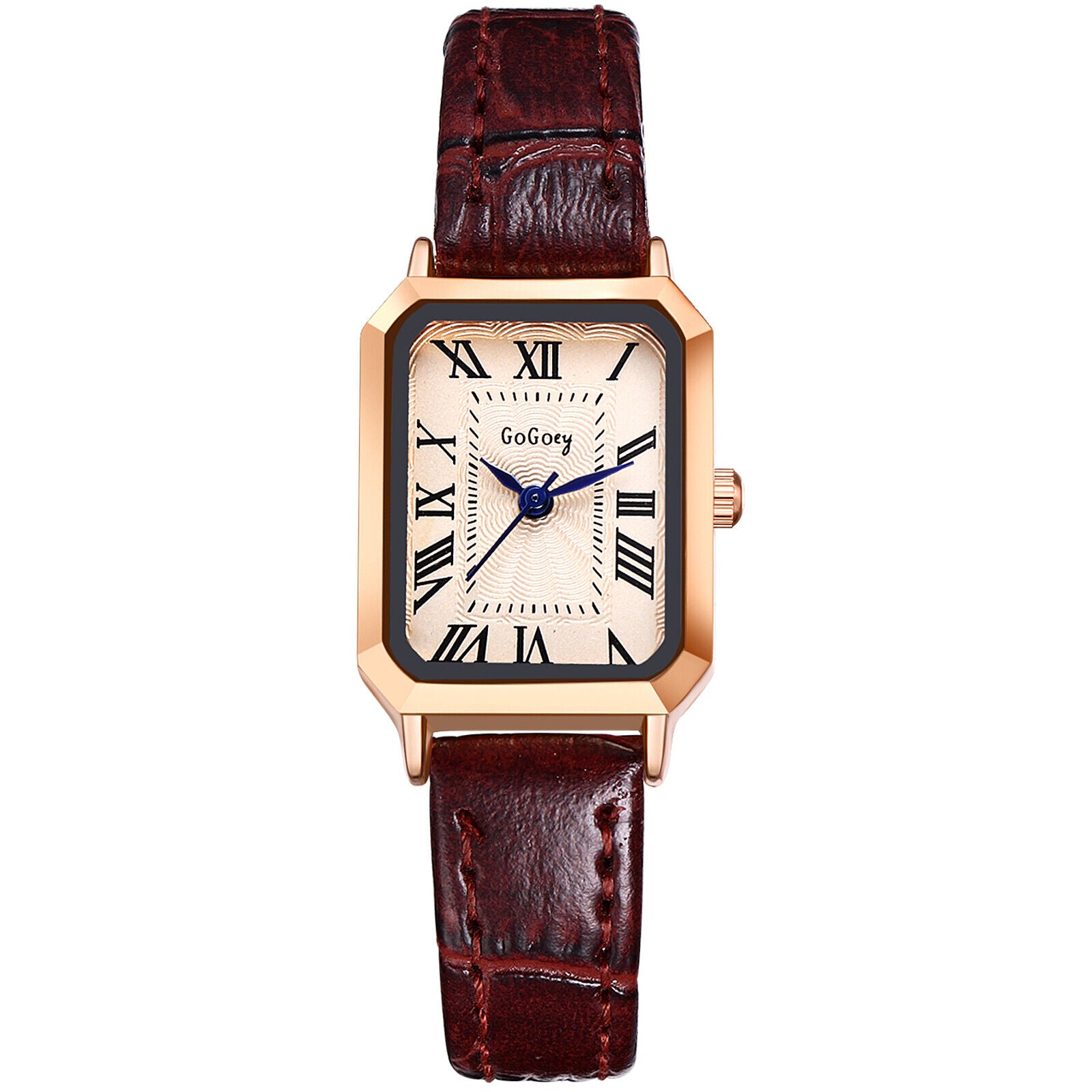 wrist watch, Women's Retro Rectangle Dial Watch - Classic Roman Numerals, Leather Band, Quartz Movement, Elegant & Adjustable Wristwatch for Timeless 