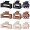 9 Pcs Medium Claw Hair Clips Set for Women, 3 Styles, Rectangle & Square, Brown