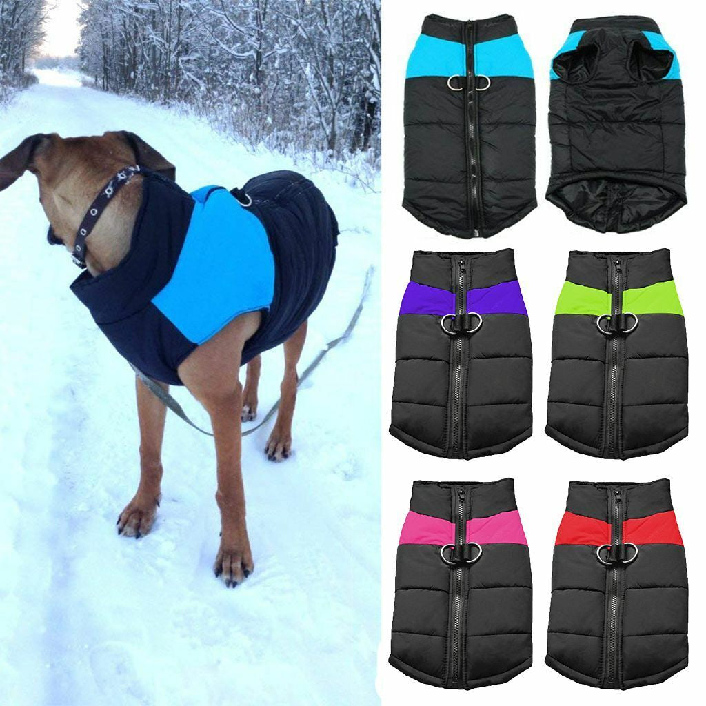 Pet Dog Vest Jacket – Waterproof & Warm Winter Coat | Padded, Windproof, Cozy Fit with Leash Hook | Stylish & Comfy Cold-Weather Dog Clothes