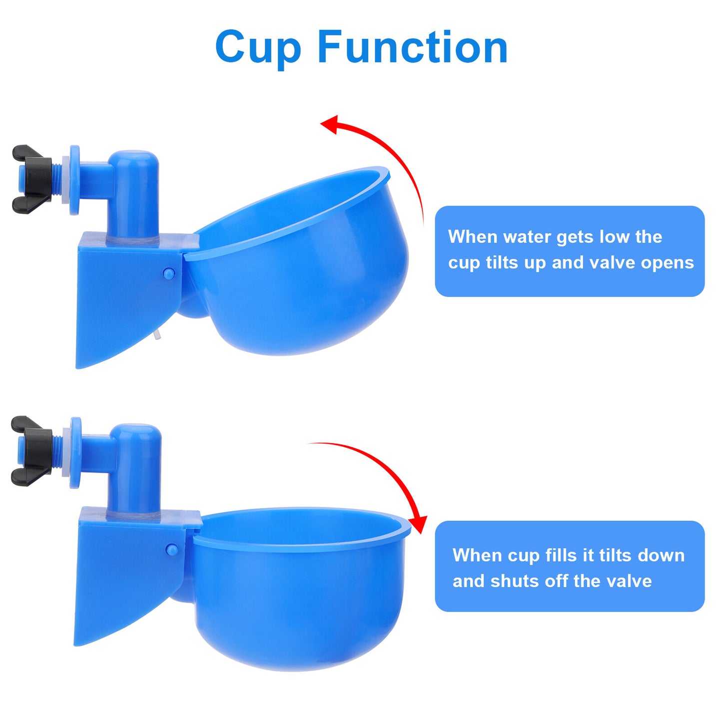 10PCS Automatic Water Cups Poultry Drinker Waterer Chicken Duck Quail Drinking