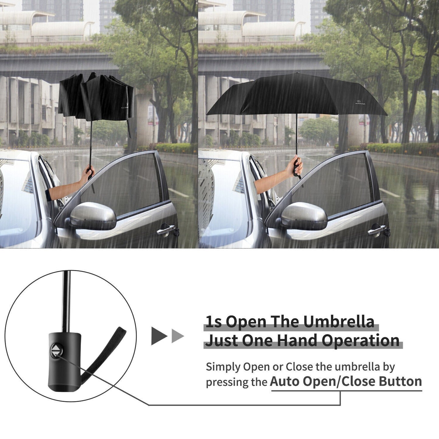 Automatic Umbrella Sun and Rain Anti-Uv Windproof 3 Folding Compact Umbrella HOT