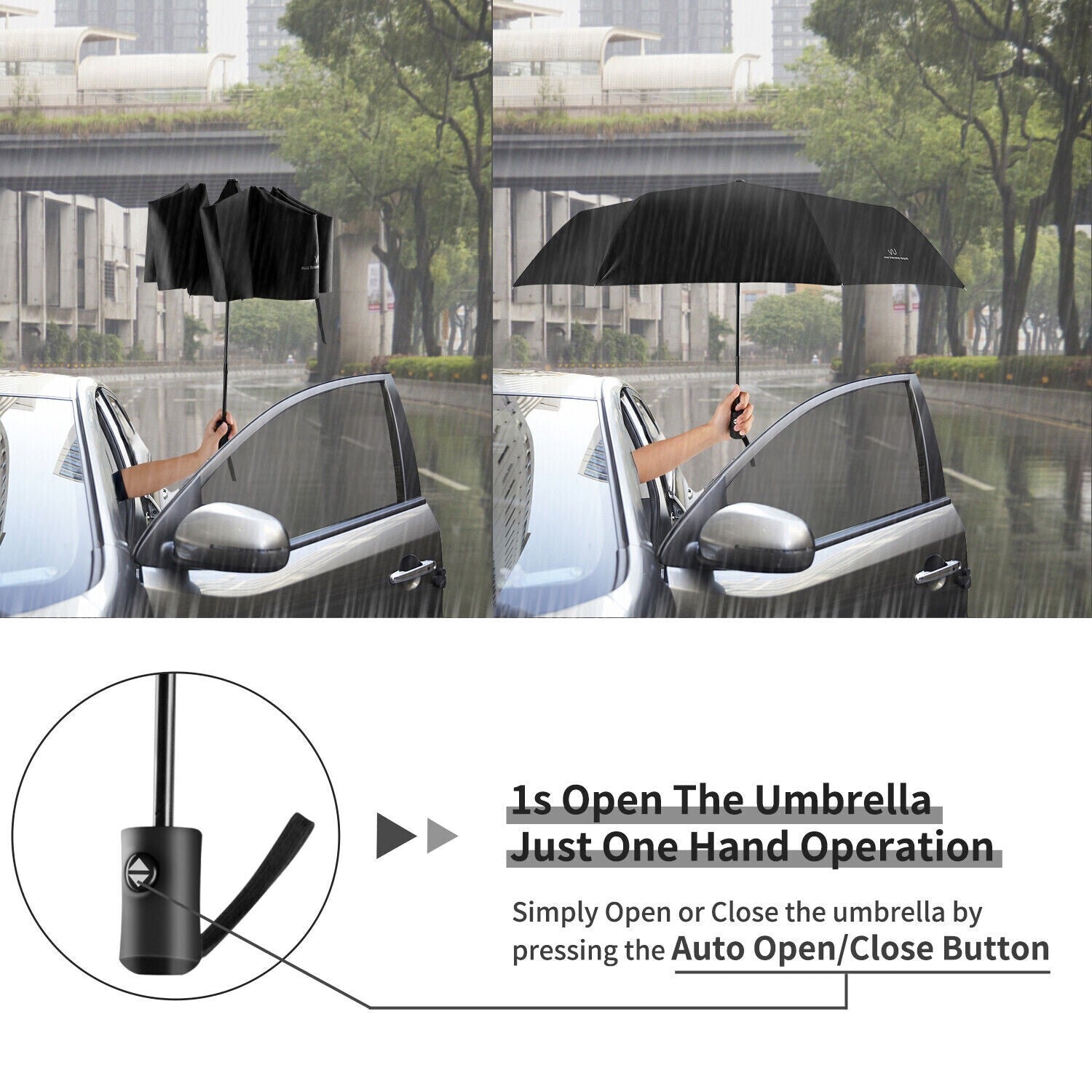 Automatic Umbrella Sun and Rain Anti-Uv Windproof 3 Folding Compact Umbrella HOT