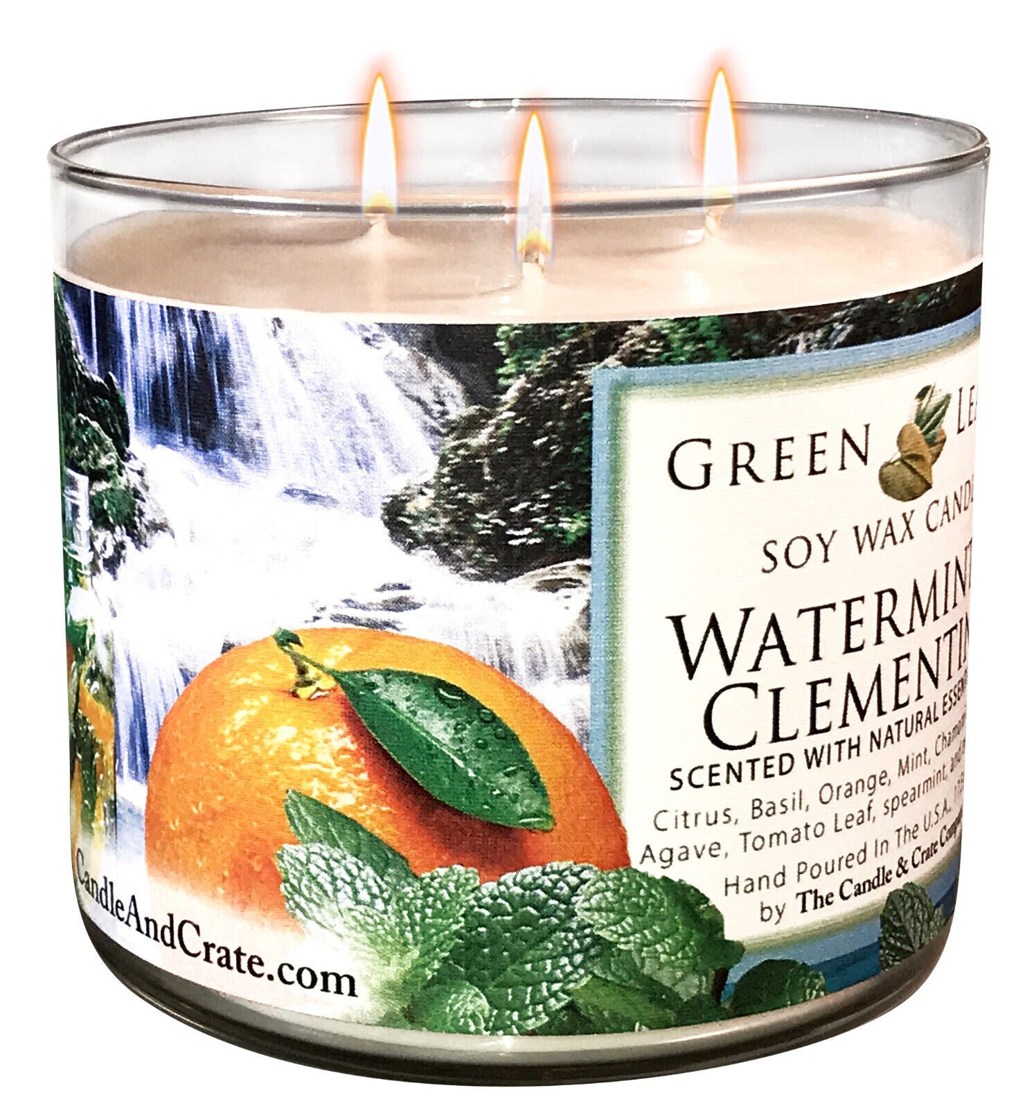 Watermint & Clementine Soy Candle, Spring Candle, Fruity Candle, Summer Candle