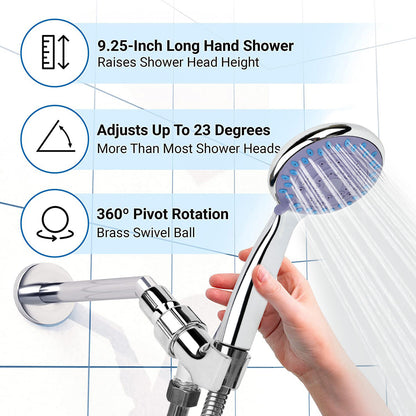 High Pressure 3-Setting Shower Head – Handheld Bathroom Sprayer with Hose | Easy Install, Spa-Like Pressure, TikTok Viral Bathroom Upgrade Must-Have