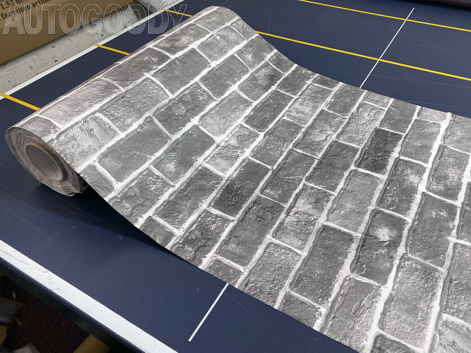 3D Brick Stone Wallpaper Background Vinyl Film Sticker Peel-And-Stick Gray Dark