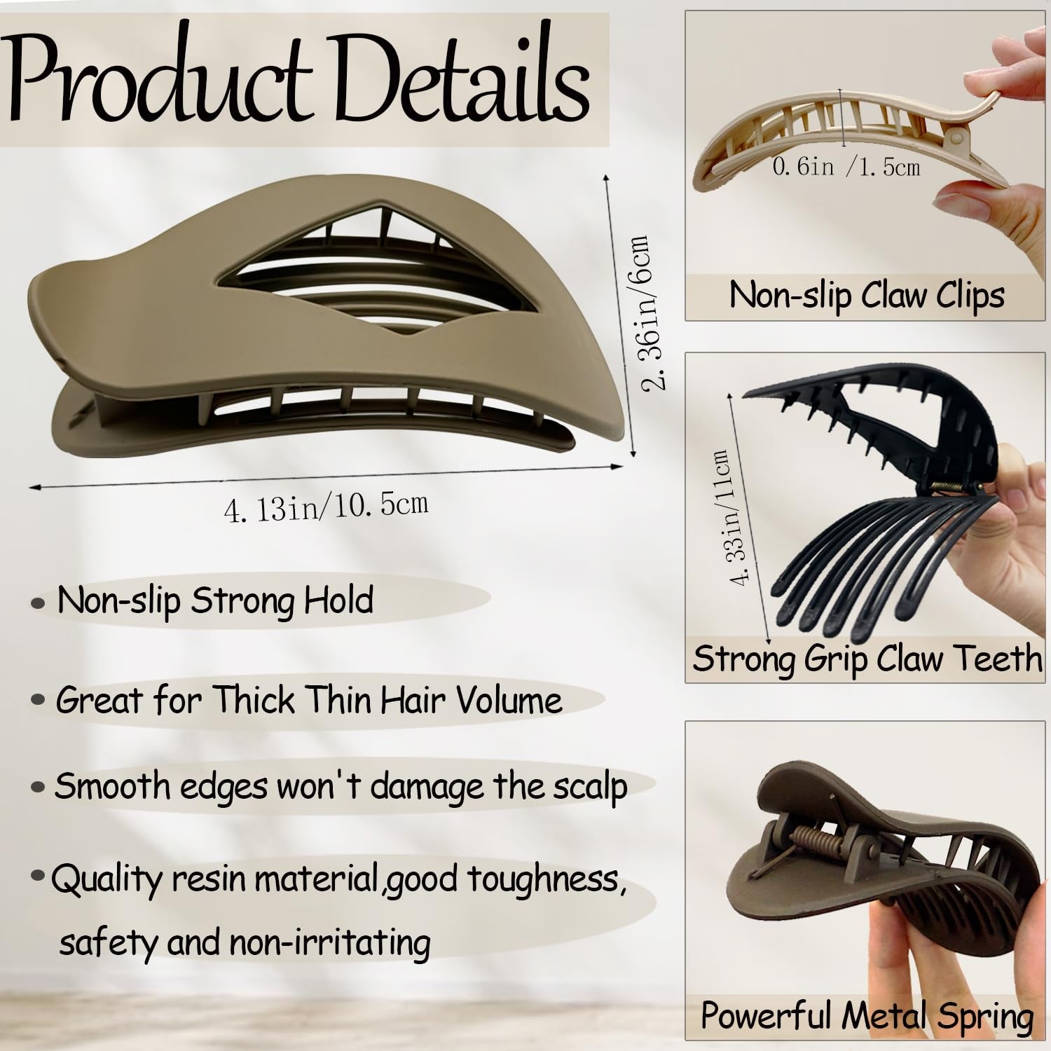 Simple Elegant Duckbill Hair Clip,Duckbill Hair Clips for Women, Strong No-Slip