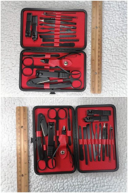18PCS Manicure Set Pedicure Tools and Nail Clippers Professional Stainless Steel