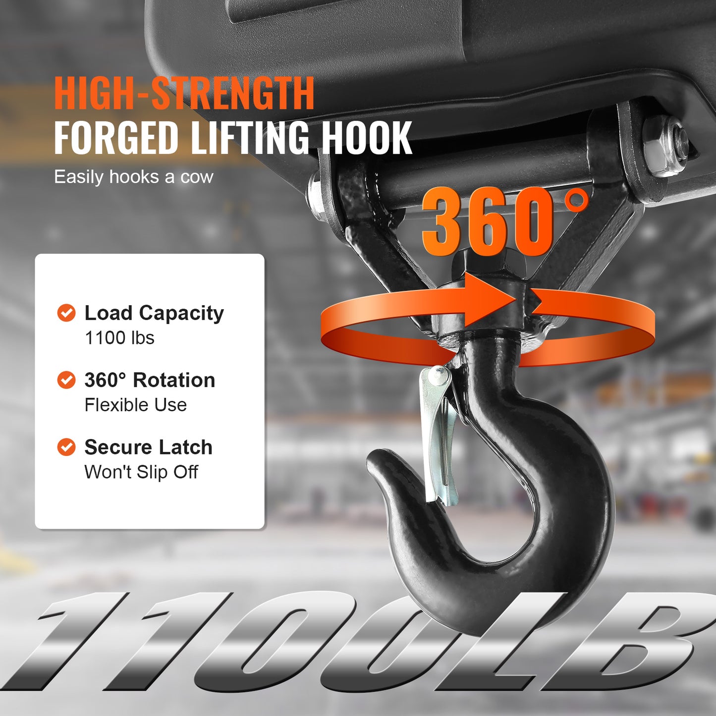 Portable Electric Hoist Winch Crane 1500W - 1100 lbs Capacity, 200ft Wireless & 19ft Wired Remote, Aerospace-Grade Steel Cable, High-Speed Lifting