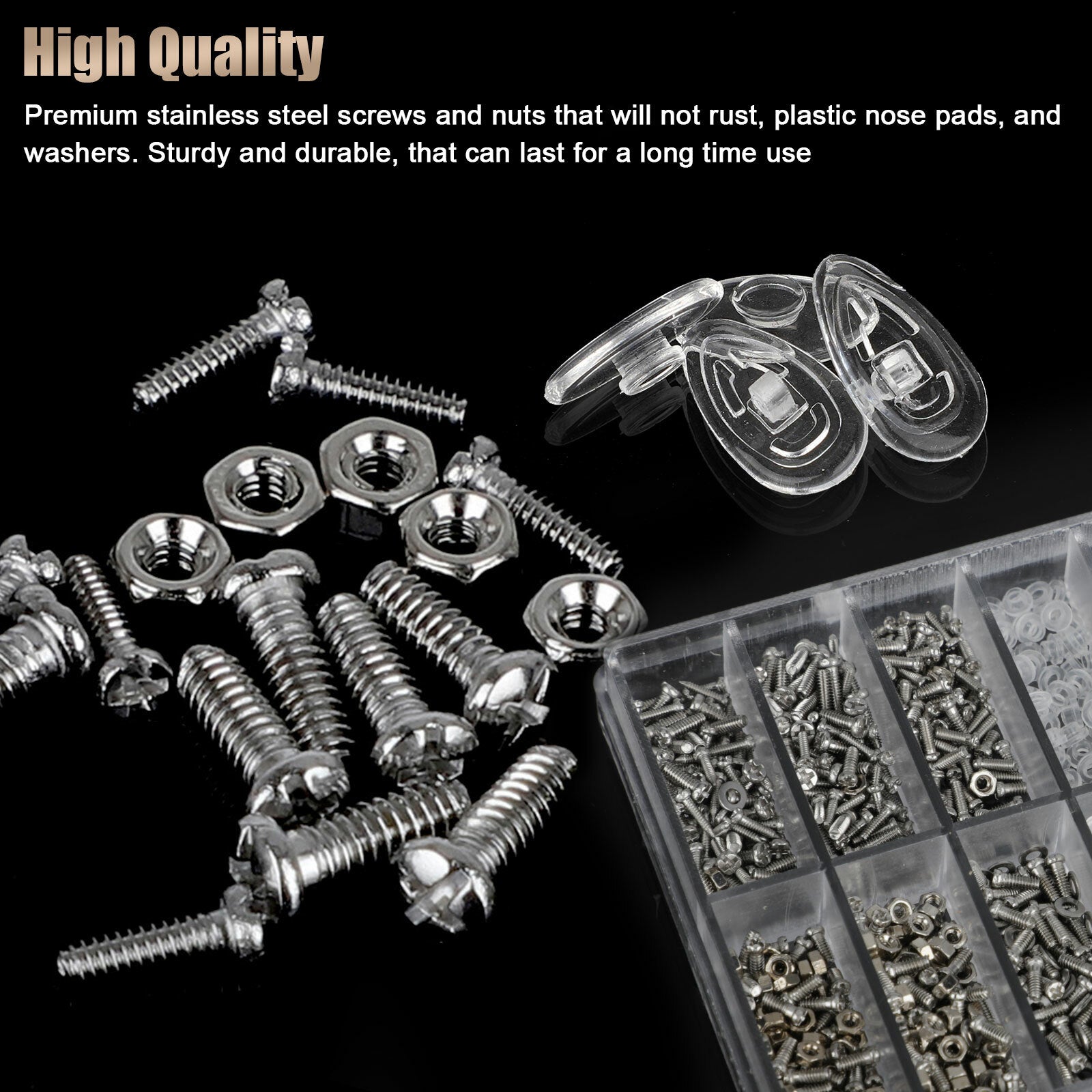 Eyeglass Screws Nut Nose Pads Screwdriver Watch Glasses Optical Repair Tools Kit