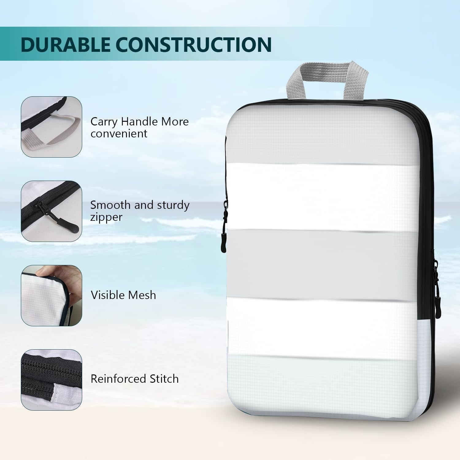 Compression Packing Cubes, 5-Piece Set Travel Organizer Boxes, Compressible Lugg