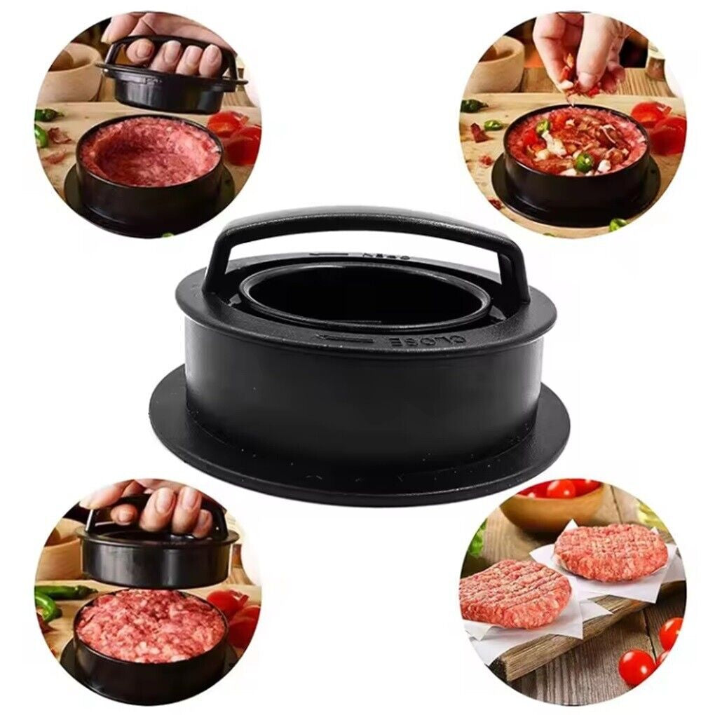 3-In-1 Burger Press Patty Maker – Stuffed Hamburger Press Kit + 100 Wax Papers