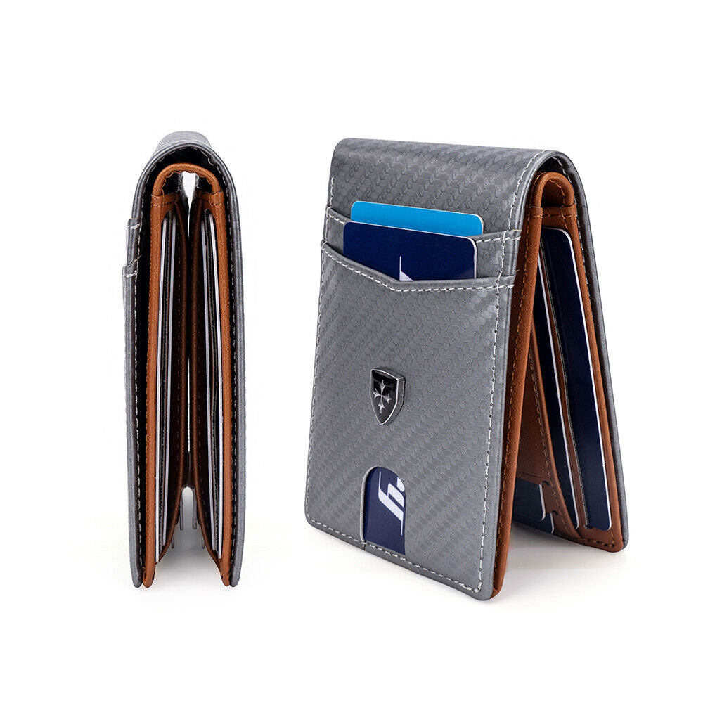 Men's RFID Blocking Wallet Slim Bifold – Minimalist Leather Card Holder for Front Pocket | Stylish & Secure Gift for Anniversary, Birthday, Christmas