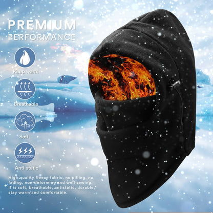 Winter Fleece Balaclava Ski Mask | Thermal Full Face Windproof Mask | Adjustable Neck Gaiter | Soft, Warm & Cozy for Cycling, Skiing, Outdoor