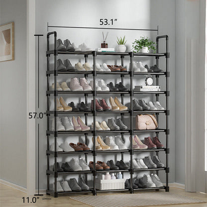 Large Capacity Metal Shoe Rack Organizer -Shoe Organizer Stackable Entryway Storage Solution for an Organized Home 3/5/8-Tier Adjustable Garage Room